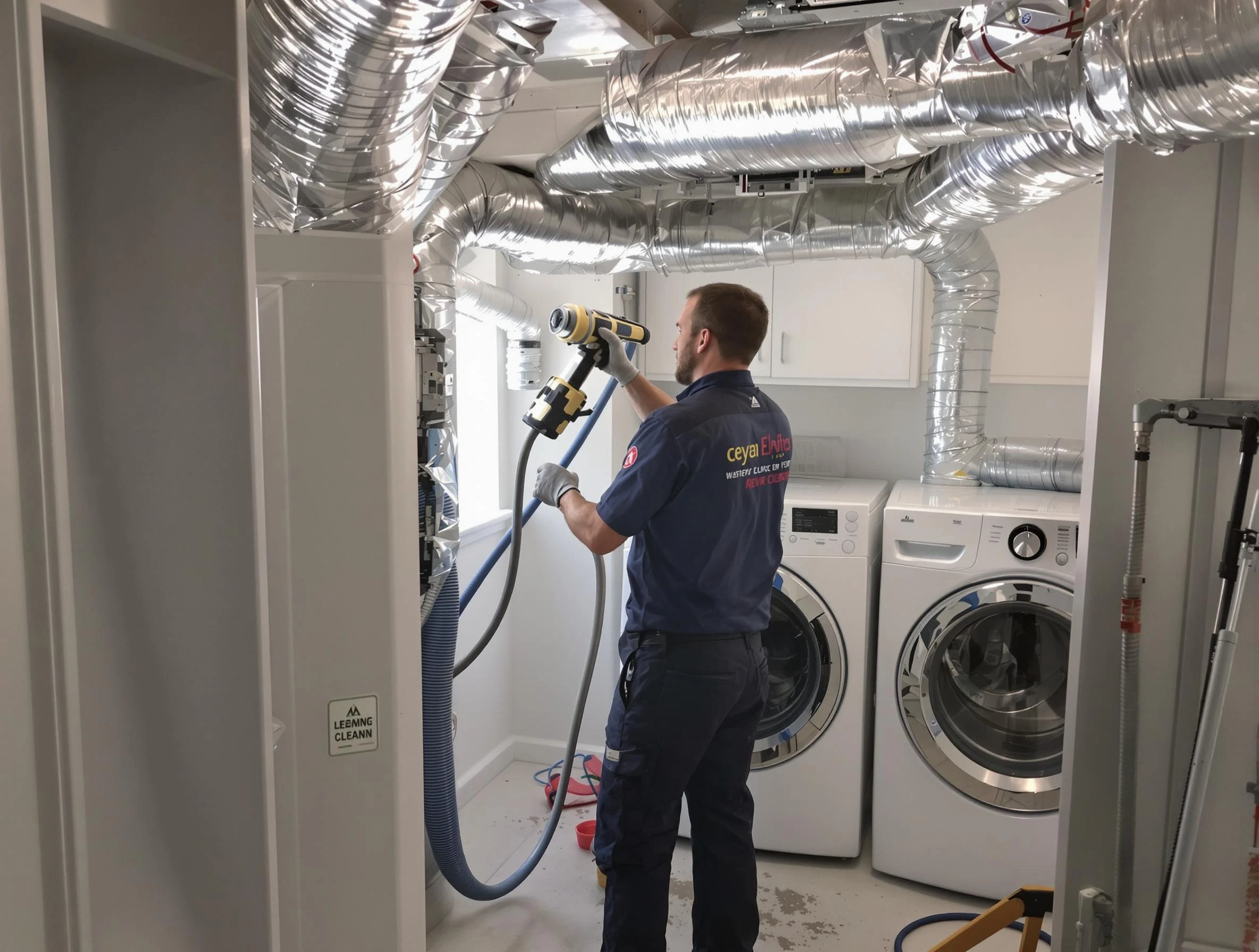 Attleboro Dryer Vent Cleaning specialist using advanced equipment for thorough duct cleaning in Attleboro